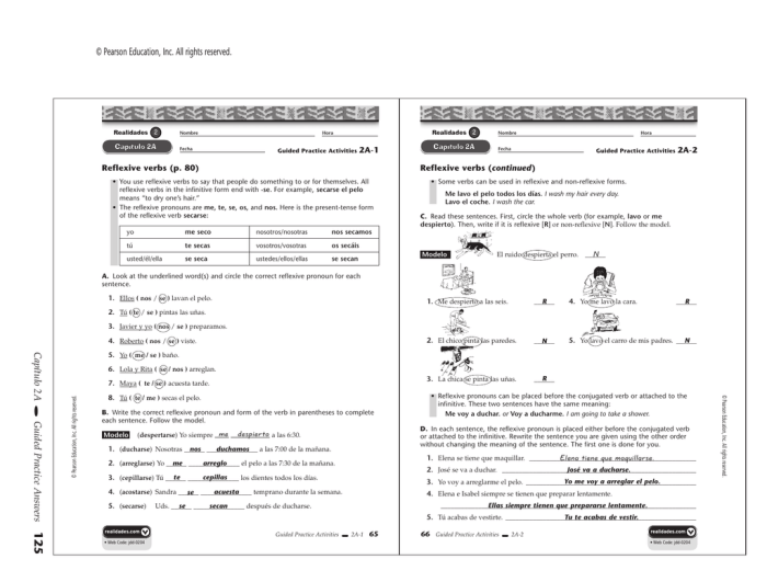 Capitulo 3b realidades 2 answers