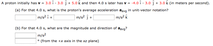 A proton initially has v 4.0i