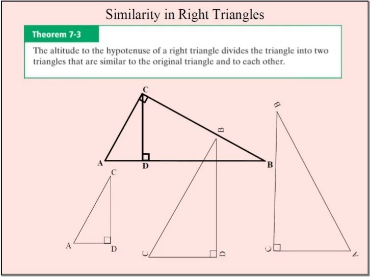 Practice 7-4 similarity in right triangles