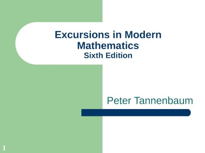 Excursions in modern mathematics peter tannenbaum